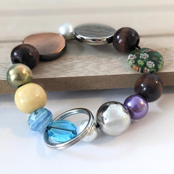 MIXED Beads Beaded Keychain  Bracelet | Handcrafted by me and New - Picture 1 of 5